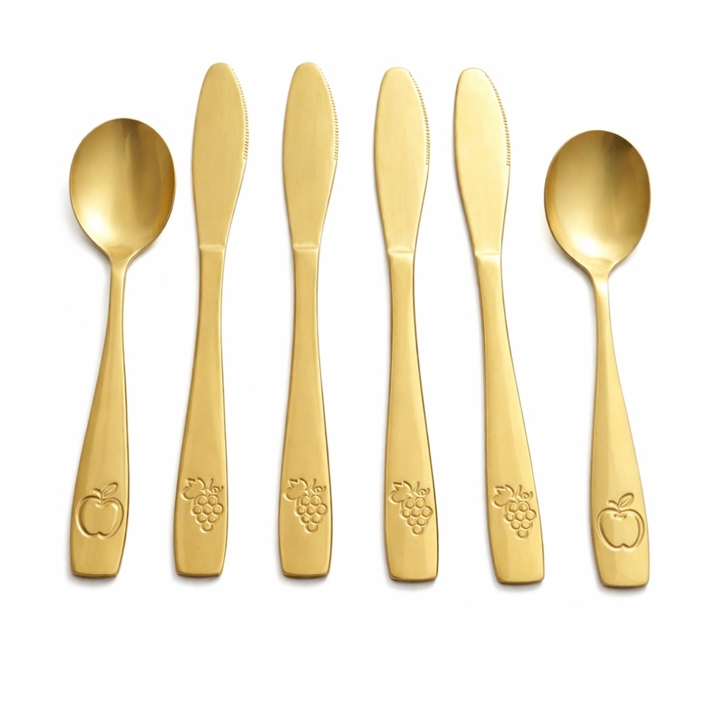 GOLD EMBOSSED Fruit Collectable Flatware.